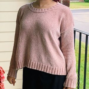 aerie chenille pink sweater